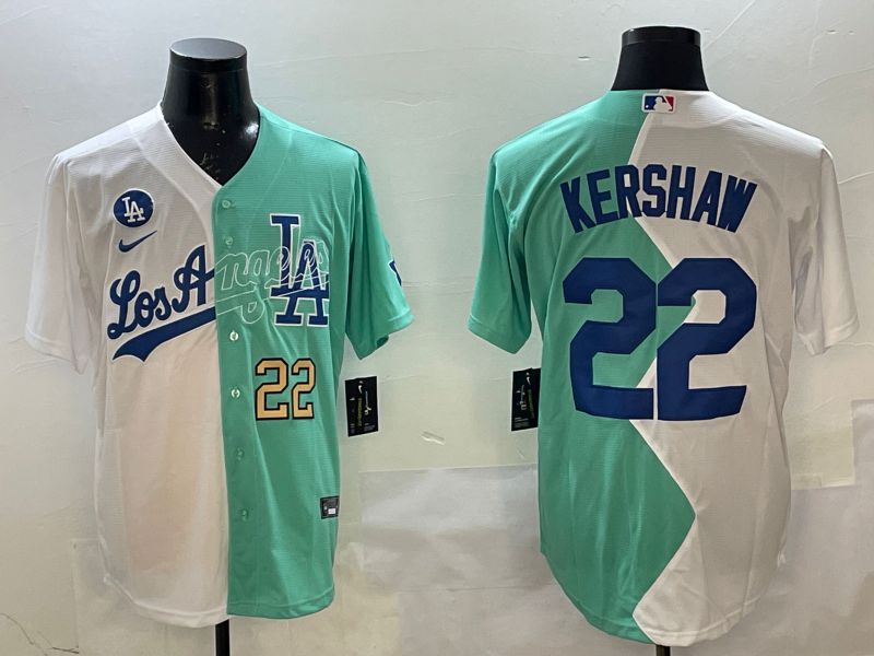 Men Los Angeles Dodgers 22 Kershaw Blue White Game 2025 Nike MLB Jersey style 4